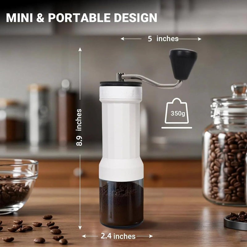 EZVING Mini Manual Coffee Grinder with 40 Adjustable Settings, Portable Hand Coffee Bean Mill with 30g Capacity, Conical Burr Coffee Grinder with Crank for Travel, Camping, Office, Espresso, Pour Over, etc - Image 4